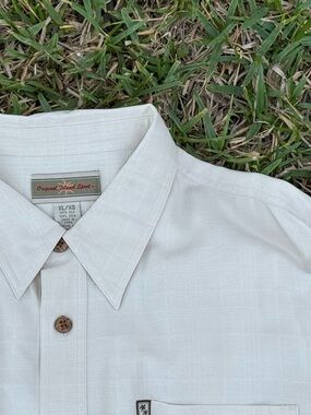 Original Island Sport Men's XL 100% Silk Button-Up | Creamy White | Like New